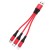 X47 3-In-1 Harbor Charging Cable(Lightning+Micro+Type-C) - Red 